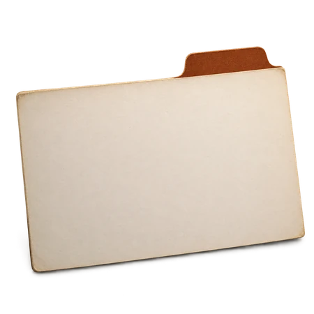 A blank index card with the Long divider's coloured tab.