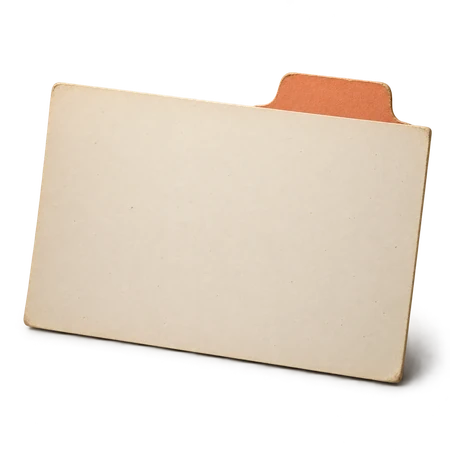 A blank index card with the Quick divider's coloured tab.